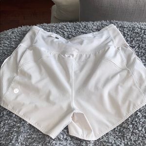 White LuluLemon Shorts